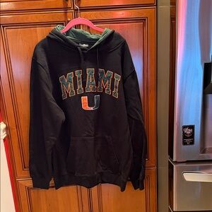 Colosseum Black U Miami Sweatshirt with Green Hood